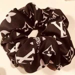 Scrunchie made of LV designer fabric remnant